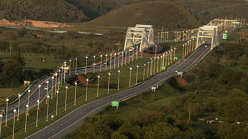 Kyocera solar lights spanning the Arco Metropolitano do Rio de Janeiro